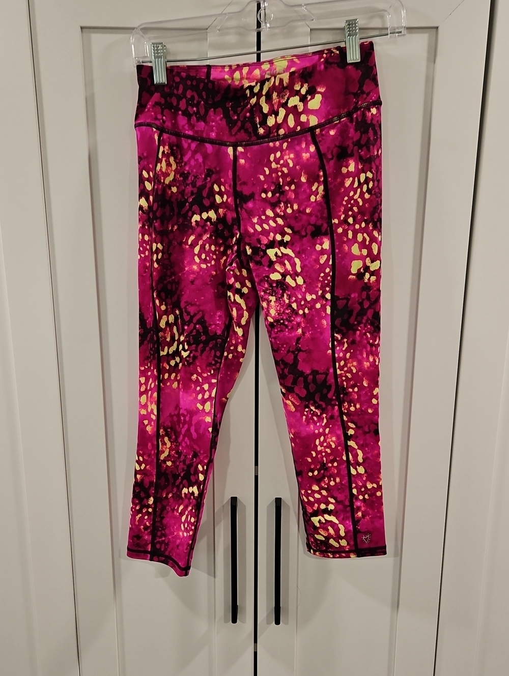 Betsey Johnson Pink, Yellow & Black Performance  Leggings. Size Small. Casual